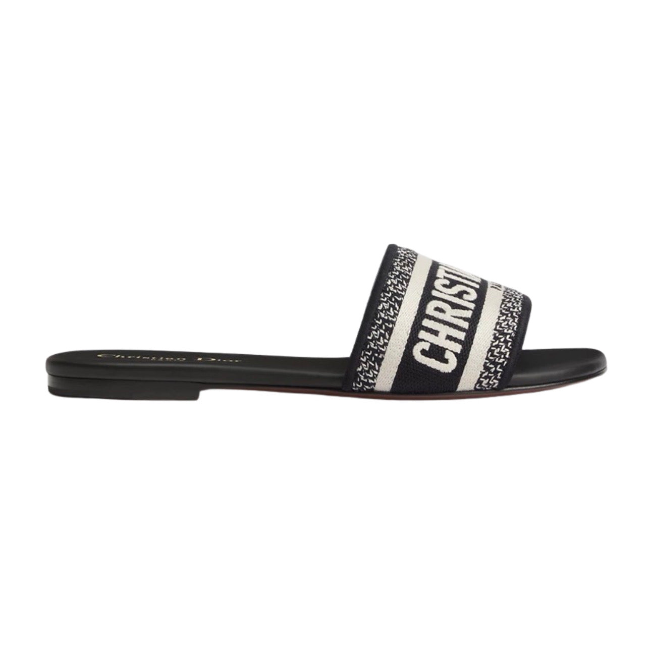 Dior Dway Slide Embroidered Cotton 'Black'