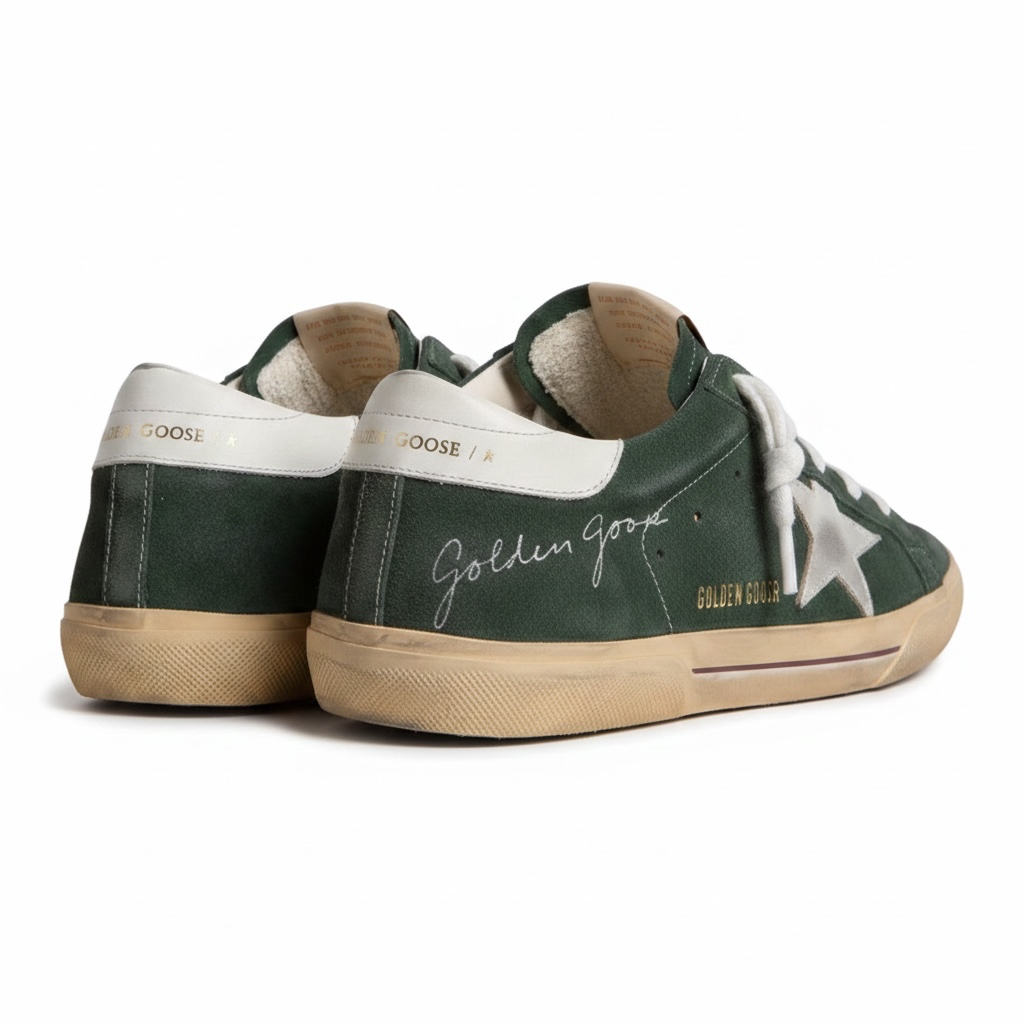 Golden Goose Super-Star 'Green / Silver Metallic'