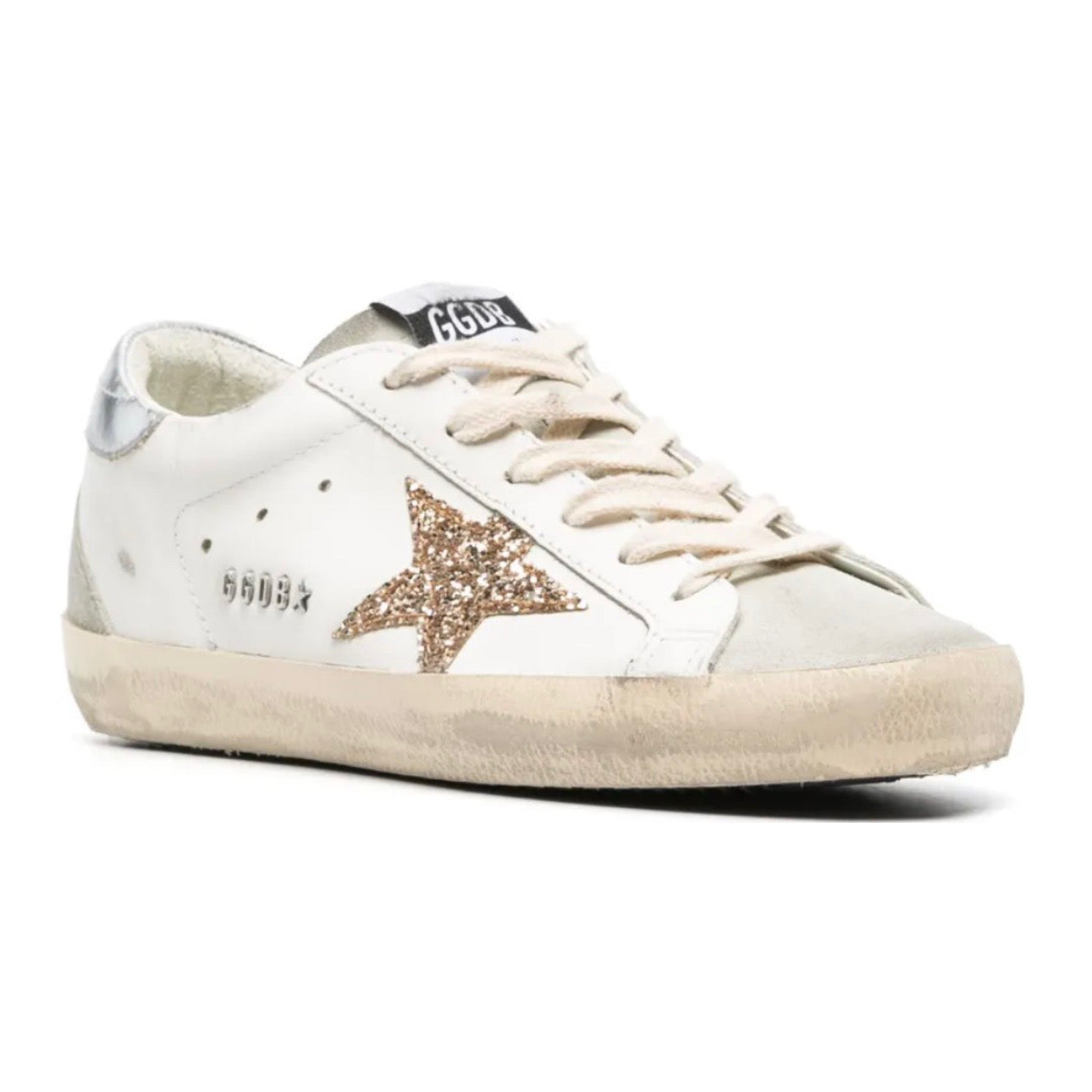Golden Goose Super-Star 'White / Gold Glitter'