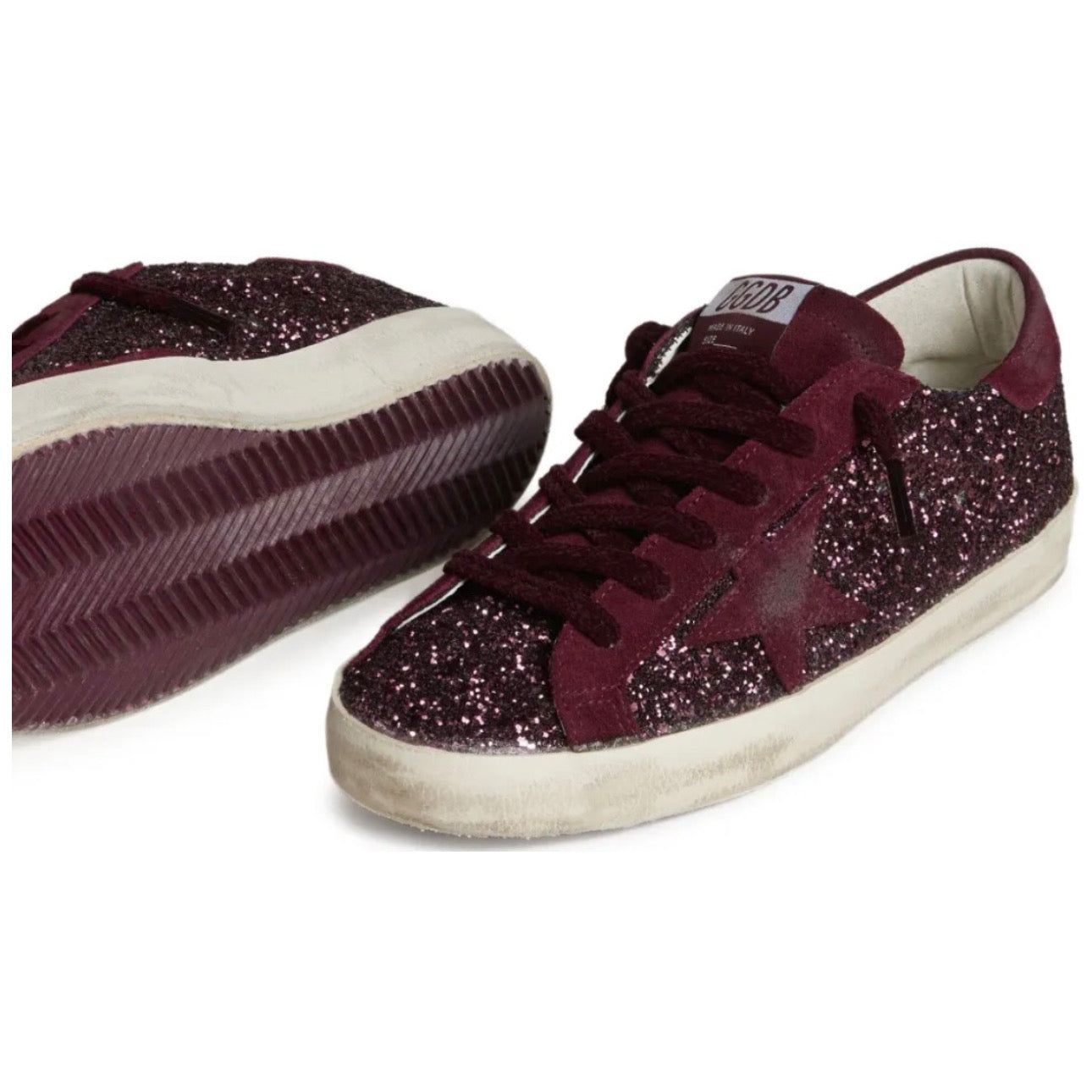 Golden Goose Super-Star LTD 'Dark Red Glitter'