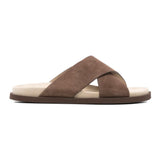 Brunello Cucinelli Cross-Strap Suede Slides 'Brown'