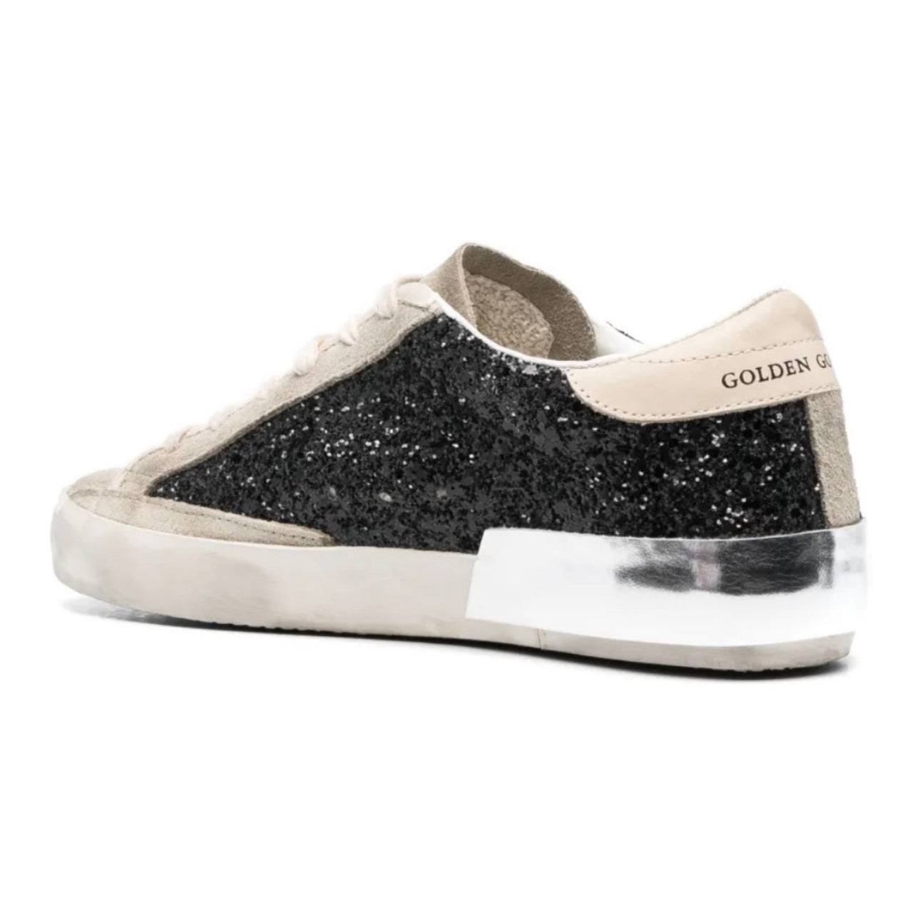 Golden Goose Super-Star 'Black Glitter / Cream'