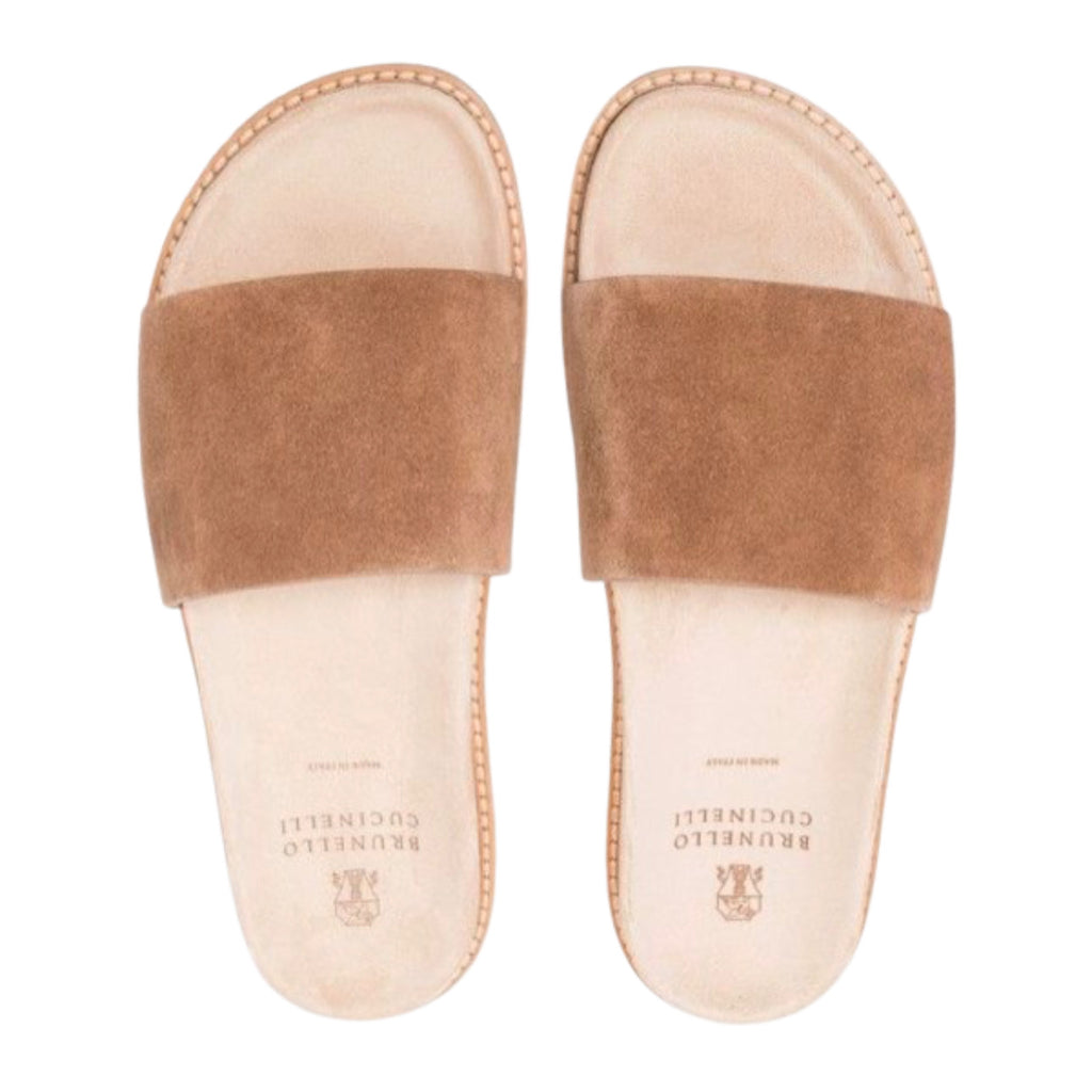 Brunello Cucinelli Suede Slide 'Light Brown'