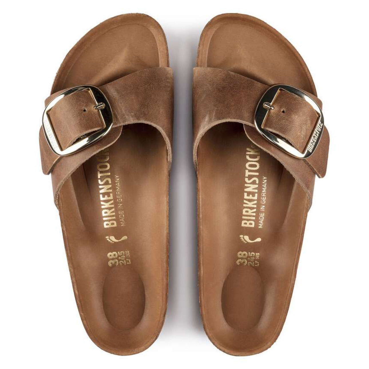 Birkenstock Madrid Big Buckle Oiled Leather 'Cognac'