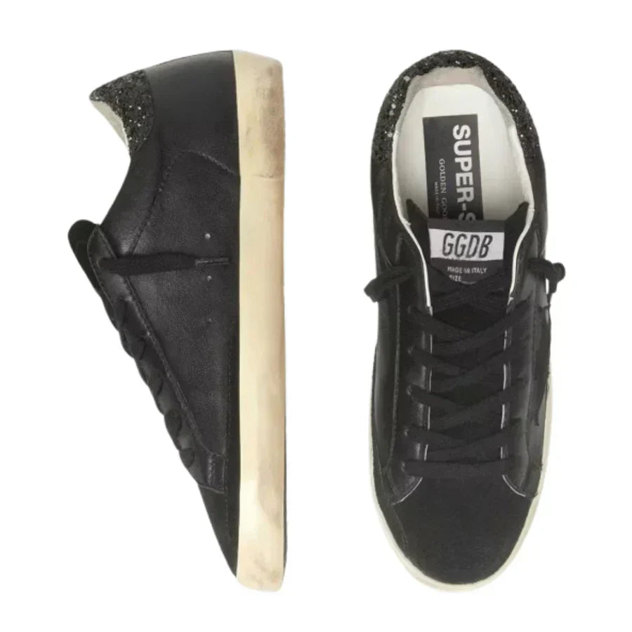 Golden Goose Super-Star 'Black / Glitter Heel'