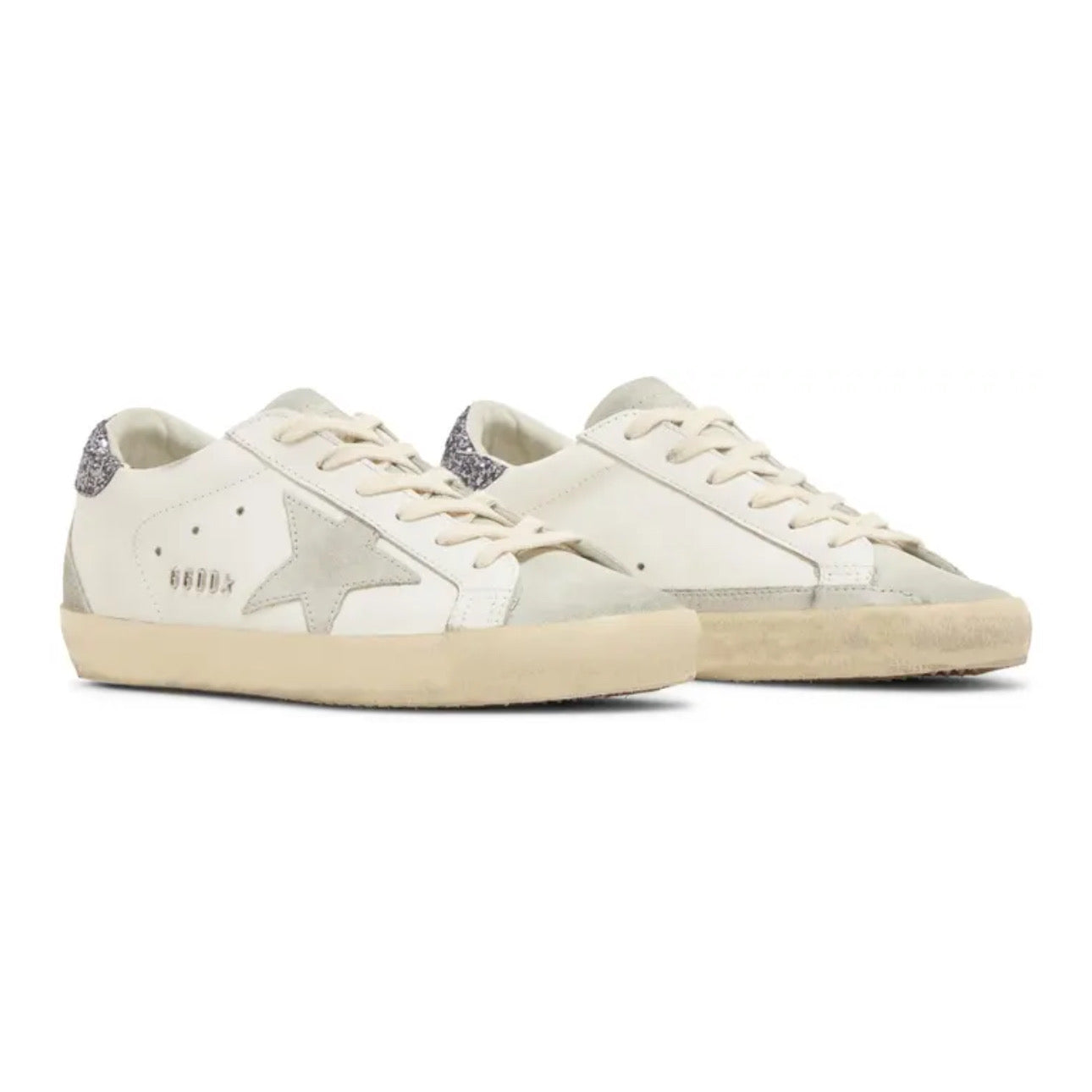 Golden Goose Super-Star 'White / Dark Grey Glitter'