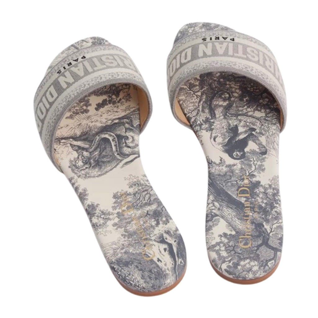 Dior Dway Slide Toile de Jouy 'Grey'