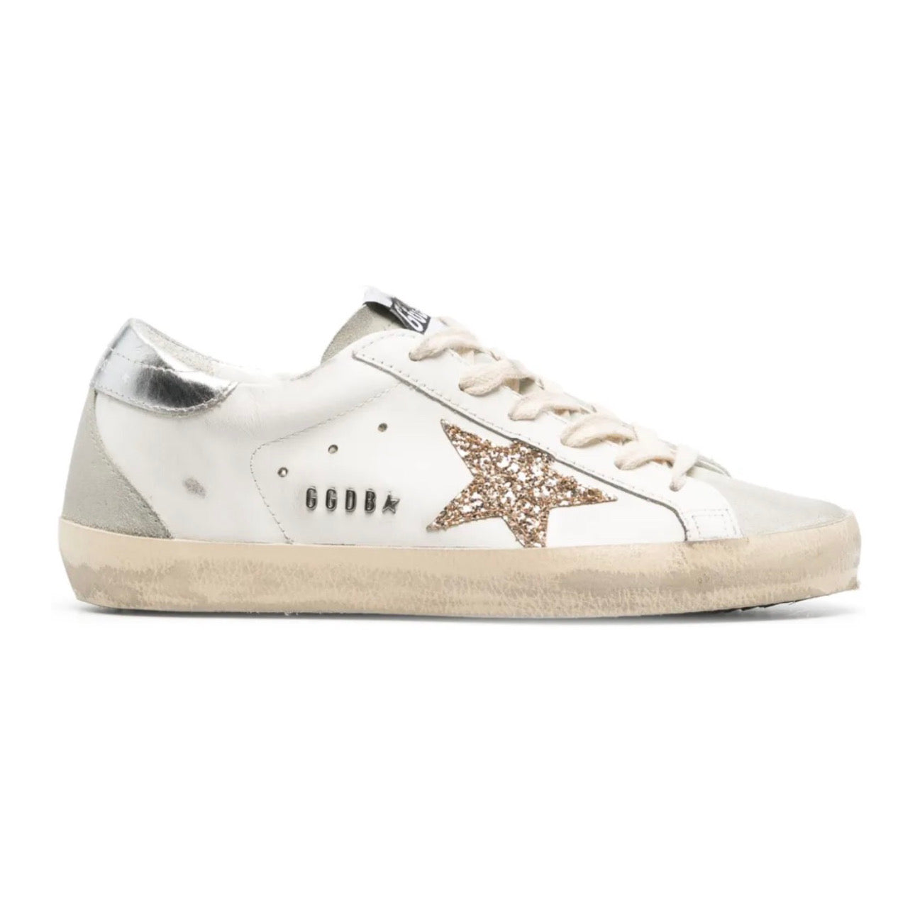 Golden Goose Super-Star 'White / Gold Glitter'