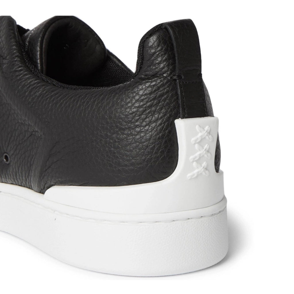 Zegna - Triple Stitch Full-Grain Leather and Suede Slip-On - 'Black'