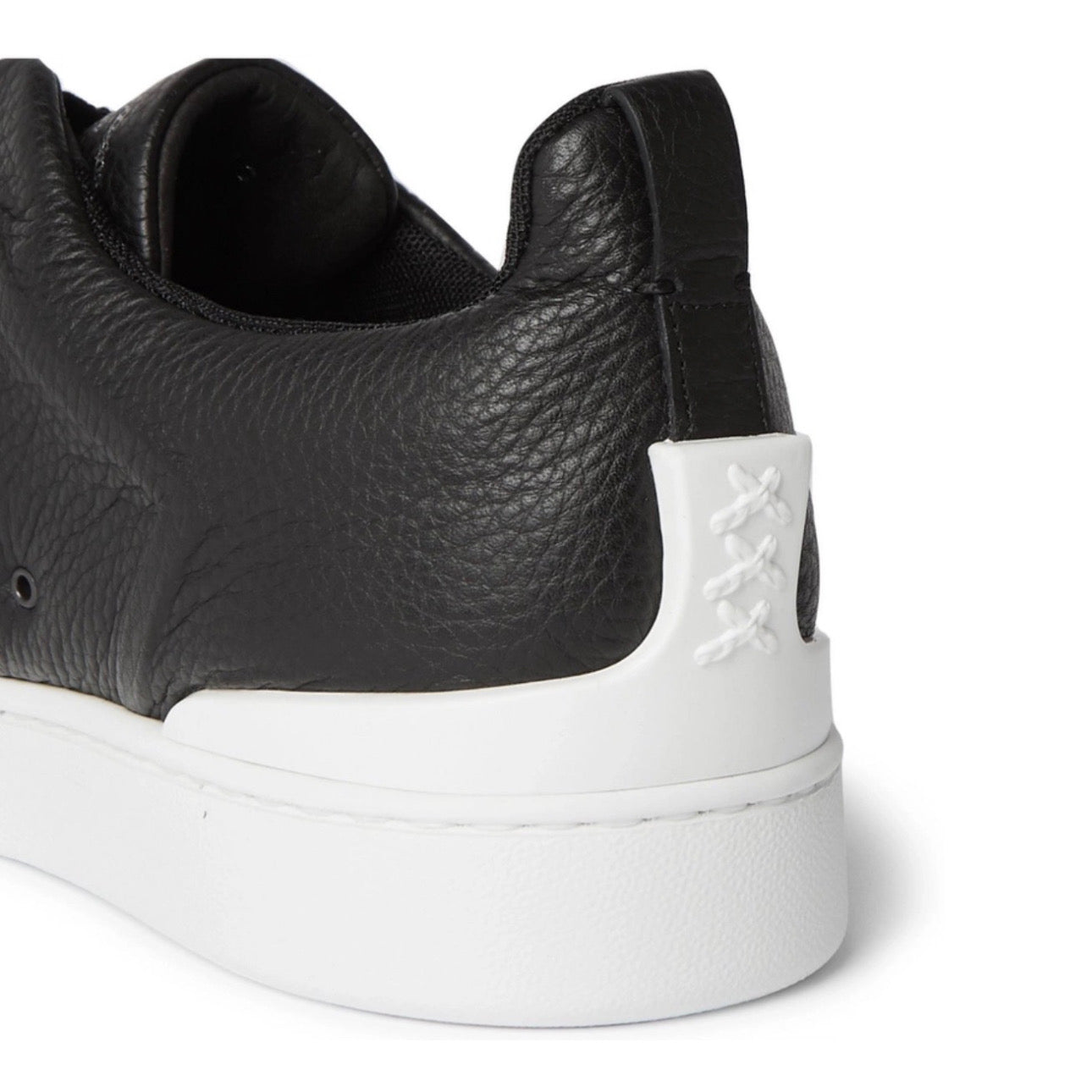 Zegna - Triple Stitch Full-Grain Leather and Suede Slip-On - 'Black'