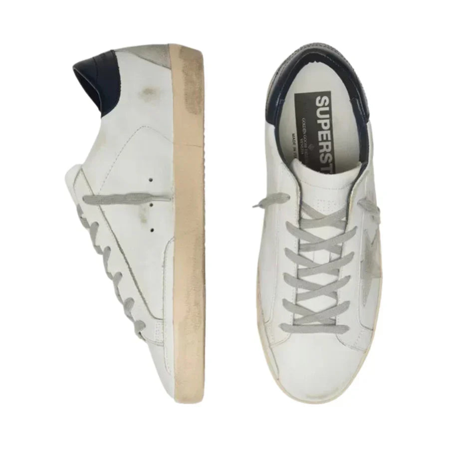Golden Goose Super-Star 'White / Navy / Glitter Heel'