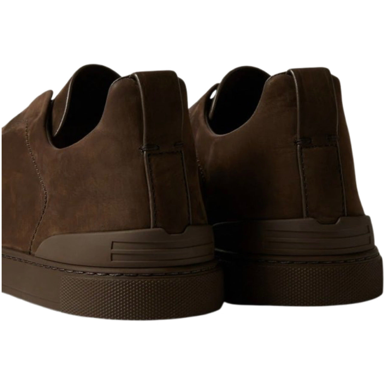 Zegna DARK BROWN TRIPLE STITCH™ SECONDSKIN SNEAKERS