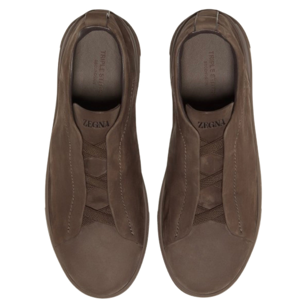 Zegna Triple Stitch SecondSkin Nubuck 'Dark Taupe'