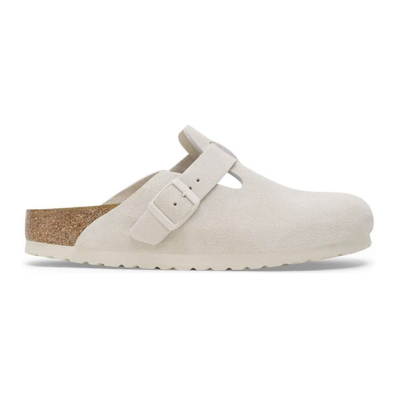 Birkenstock Boston Soft Footbed Suede 'Antique White'