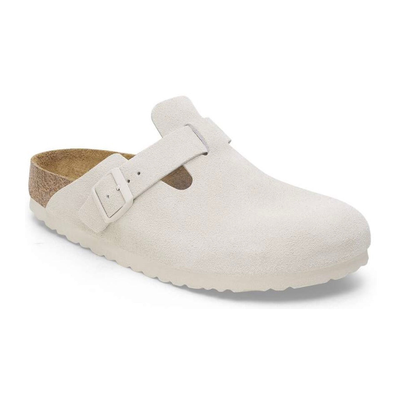 Birkenstock Boston Soft Footbed Suede 'Antique White'