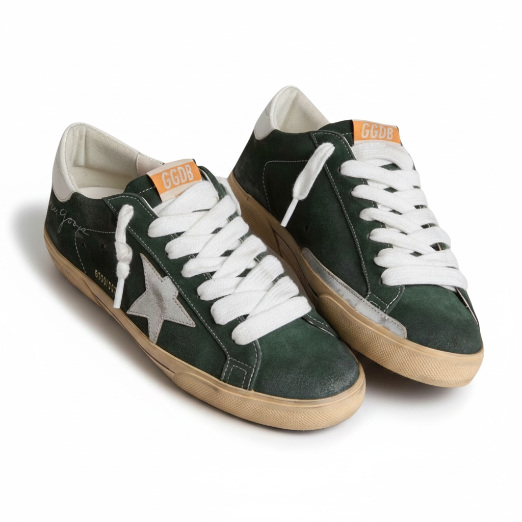 Golden Goose Super-Star 'Green / Silver Metallic'