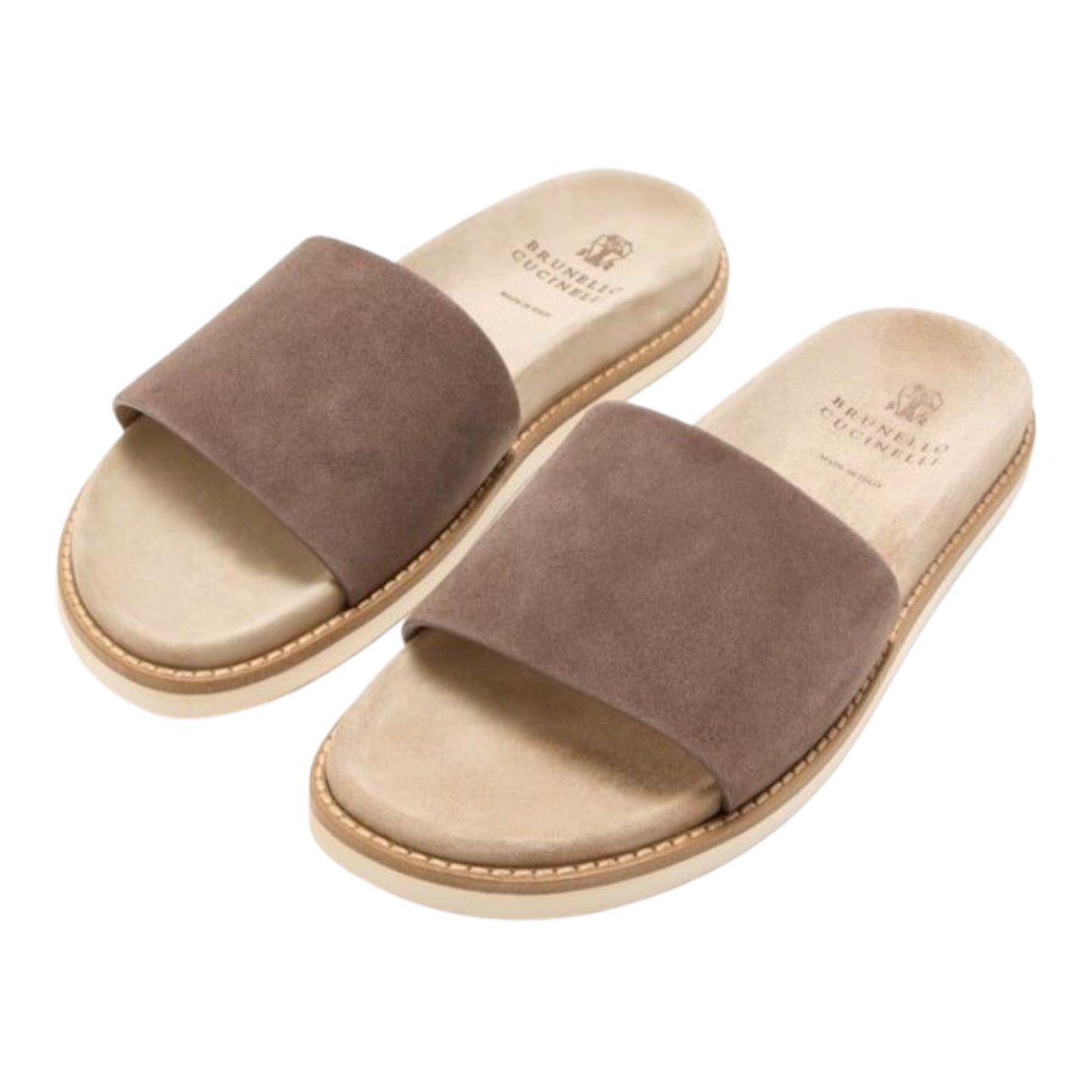 Brunello Cucinelli Suede Slide 'Brown'