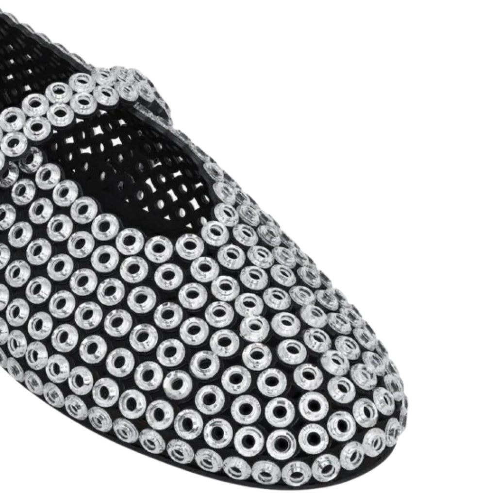 ALAÏA Glass-Embellished Ballet Flats 'Silver'