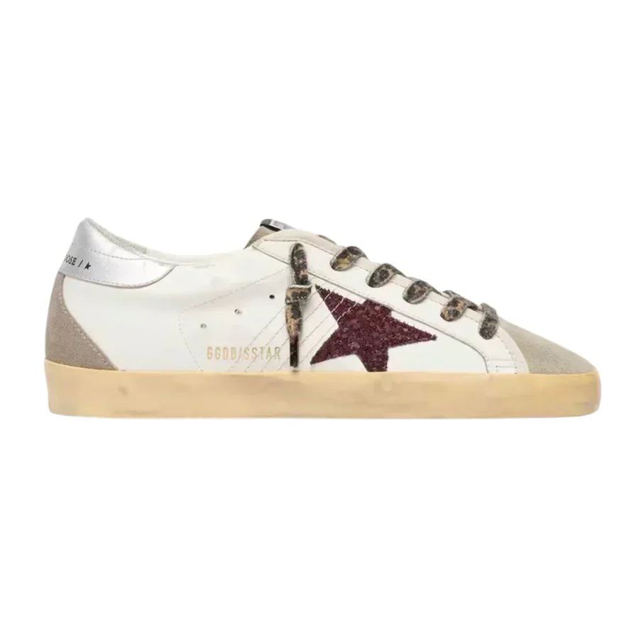 Golden Goose Super-Star 'White / Burgundy Glitter'