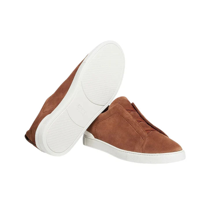 ZEGNA TOBACCO SUEDE TRIPLE STITCH™ SNEAKERS