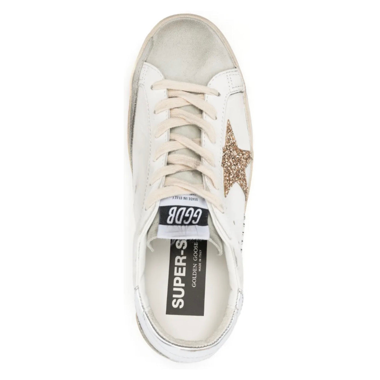 Golden Goose Super-Star 'White / Gold Glitter'