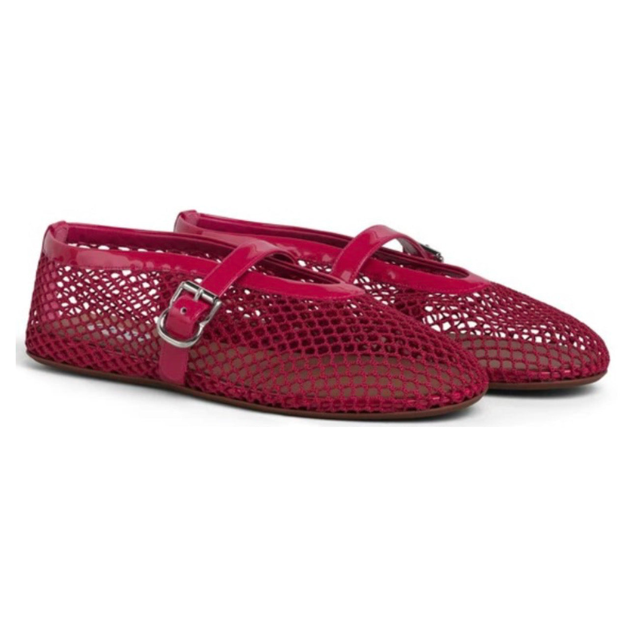 ALAÏA Mesh Ballet Flats 'Raspberry'