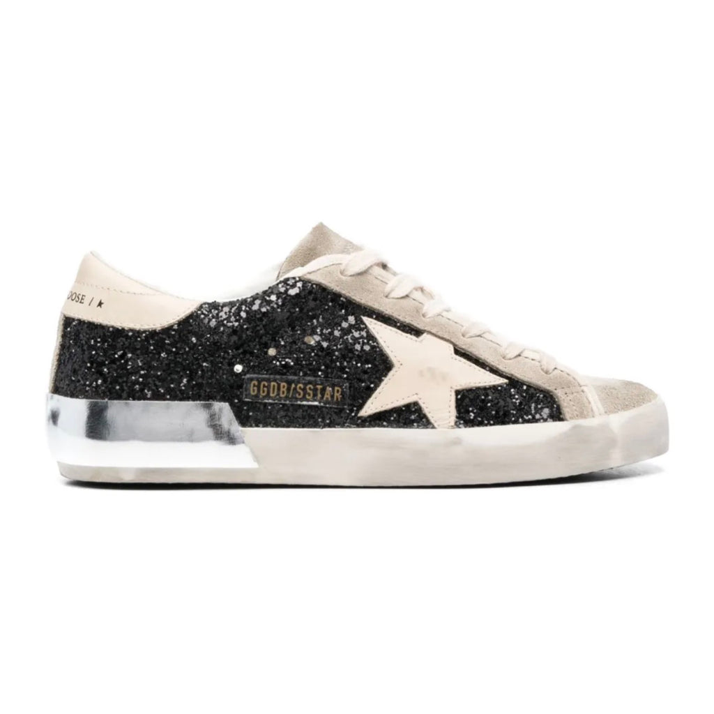 Golden Goose Super-Star 'Black Glitter / Cream'