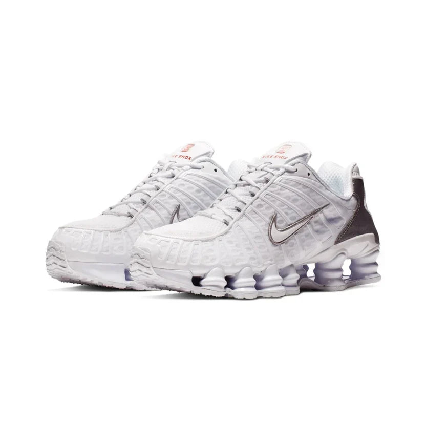 Nike Shox TL White / Metallic Silver / Max 'Orange / White'