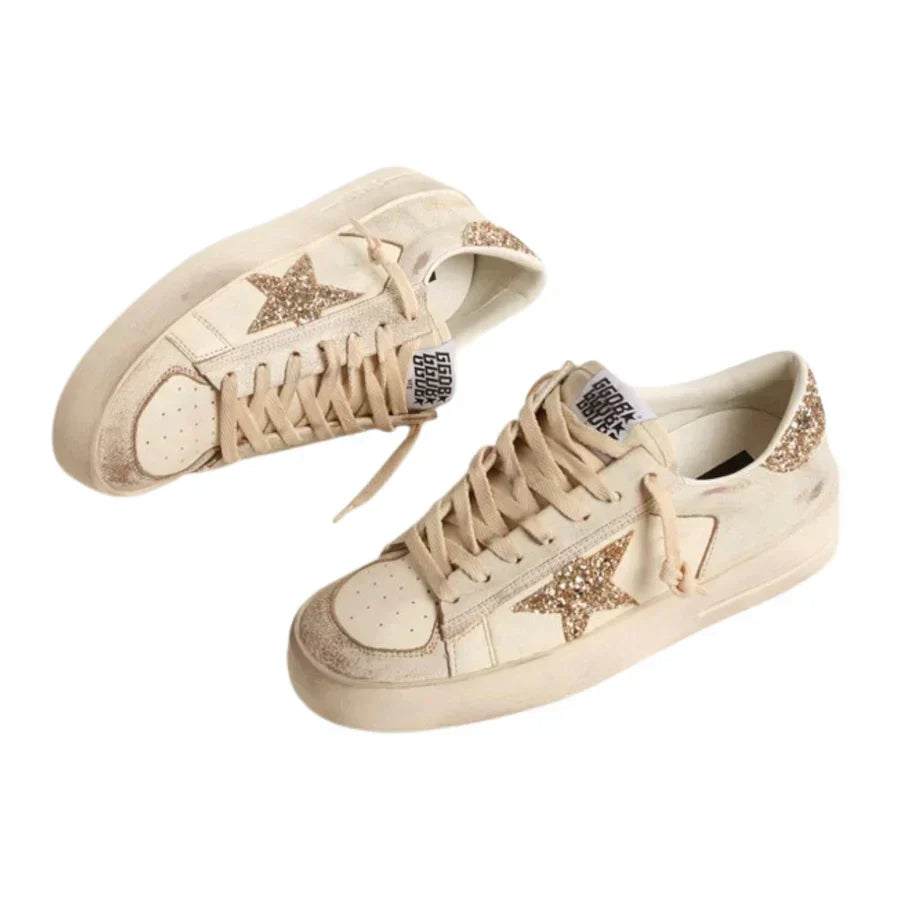 Golden Goose Stardan 'Ecru / Gold Glitter'