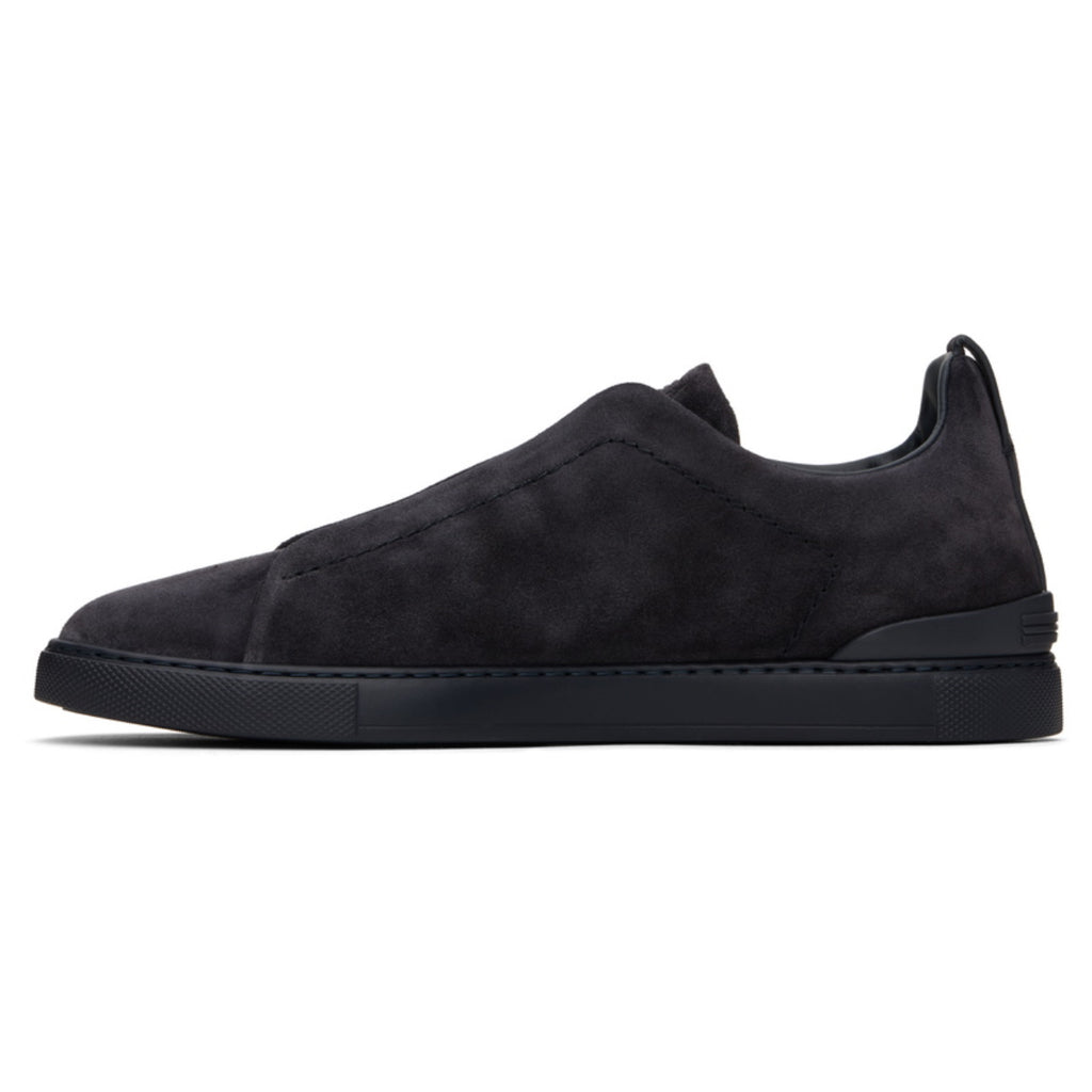 Zegna Triple Stitch Sneakers Full Navy Suede
