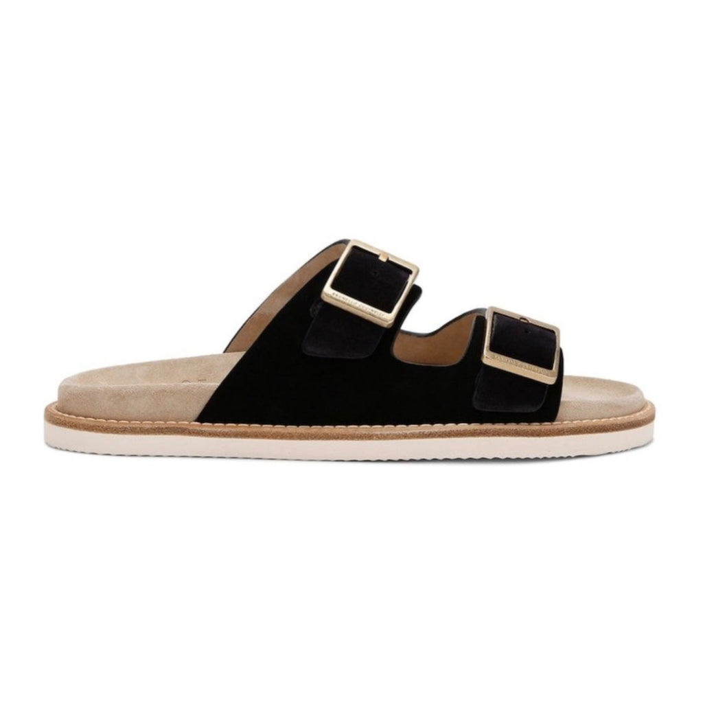 Brunello Cucinelli Double-Strap Suede Sandals 'Black'