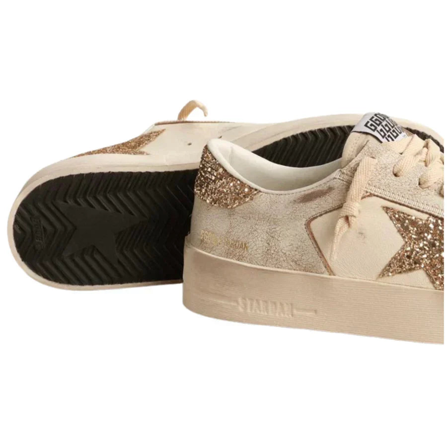 Golden Goose Stardan 'Ecru / Gold Glitter'