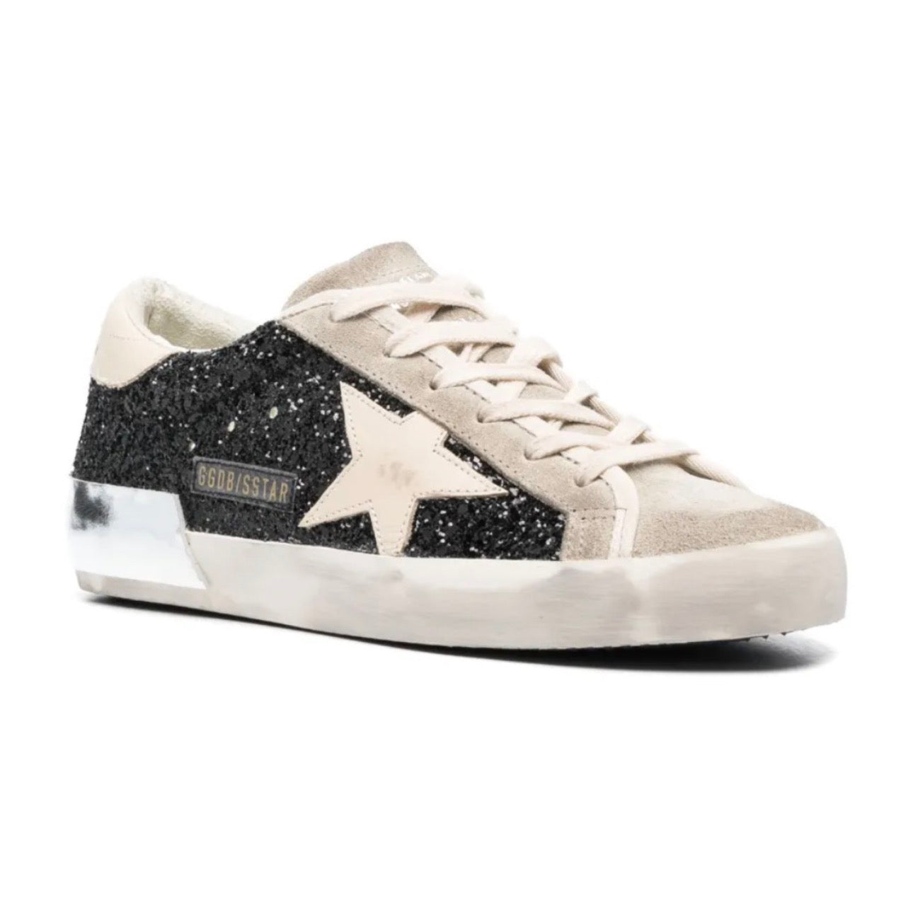 Golden Goose Super-Star 'Black Glitter / Cream'