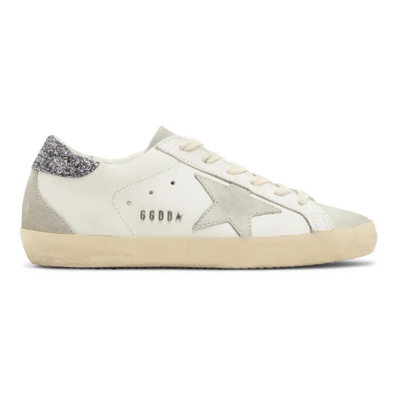 Golden Goose Super-Star 'White / Dark Grey Glitter'