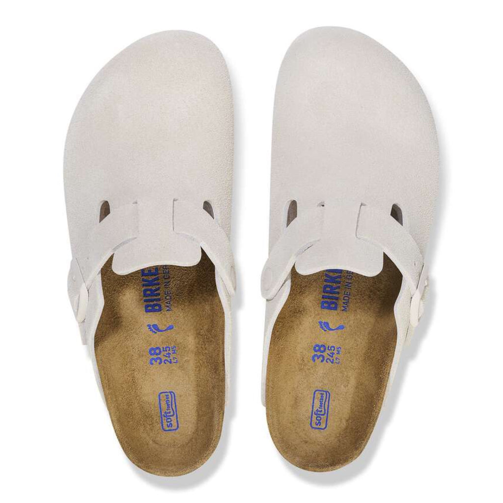 Birkenstock Boston Soft Footbed Suede 'Antique White'
