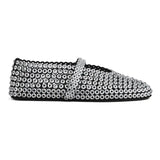 ALAÏA Glass-Embellished Ballet Flats 'Silver'