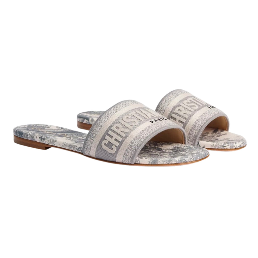 Dior Dway Slide Toile de Jouy 'Grey'