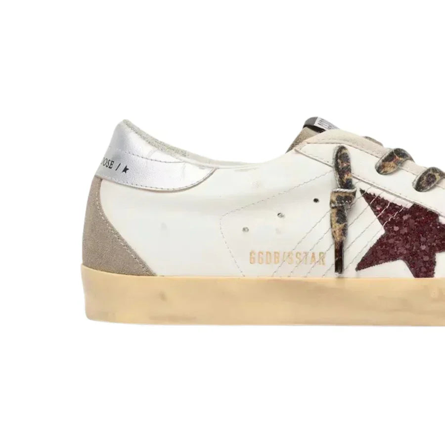 Golden Goose Super-Star 'White / Burgundy Glitter'