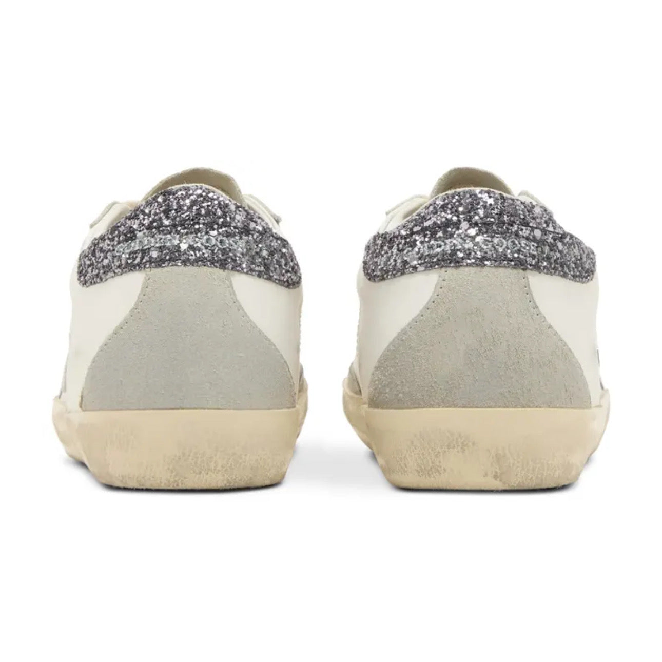 Golden Goose Super-Star 'White / Dark Grey Glitter'