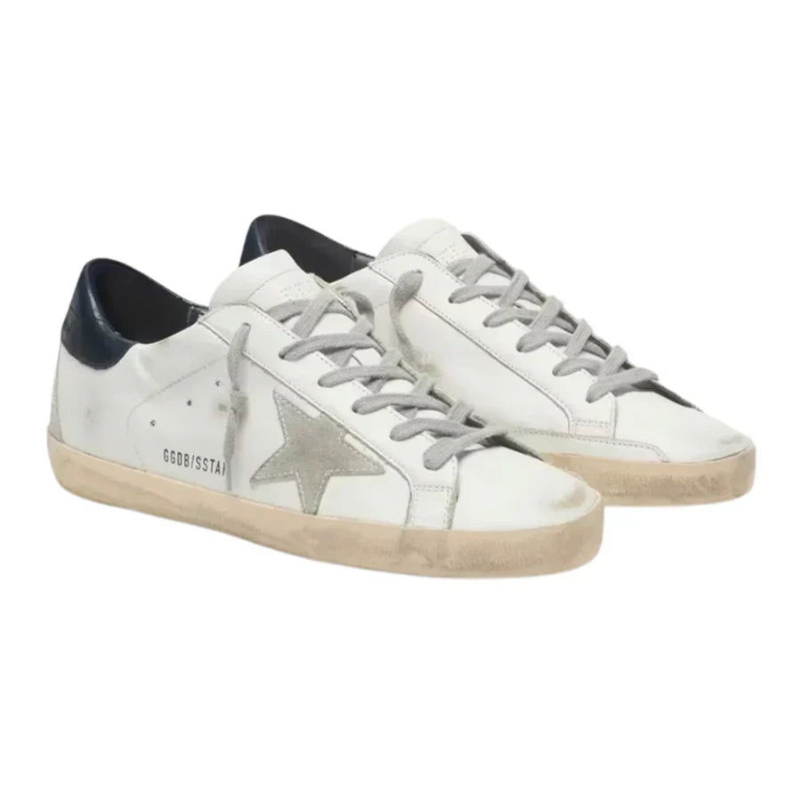 Golden Goose Super-Star 'White / Navy / Glitter Heel'