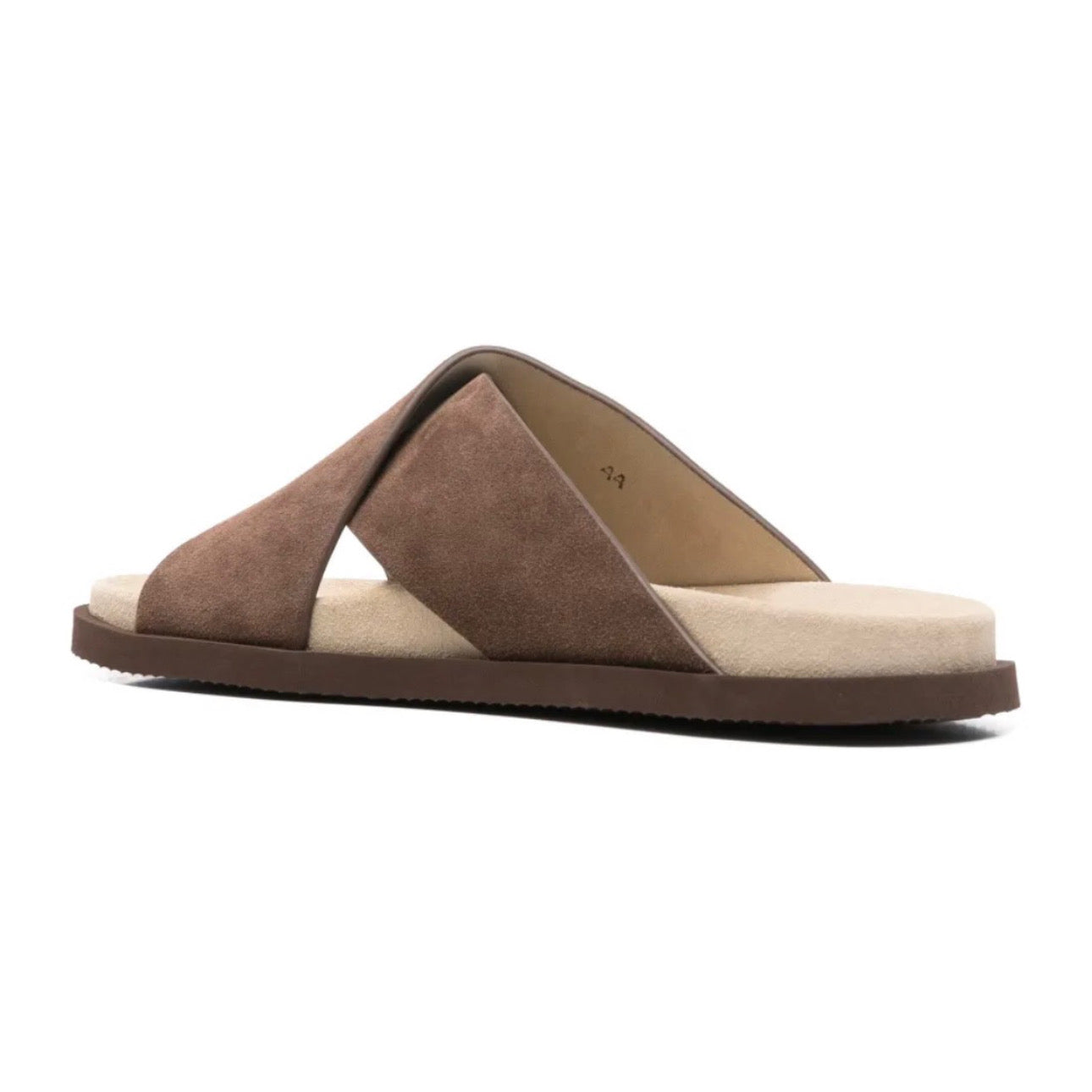 Brunello Cucinelli Cross-Strap Suede Slides 'Brown'