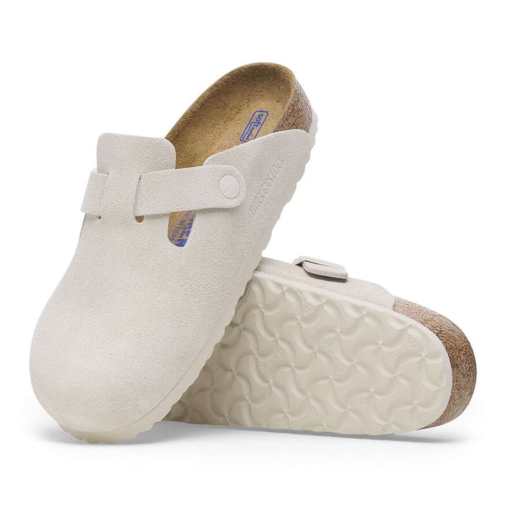 Birkenstock Boston Soft Footbed Suede 'Antique White'