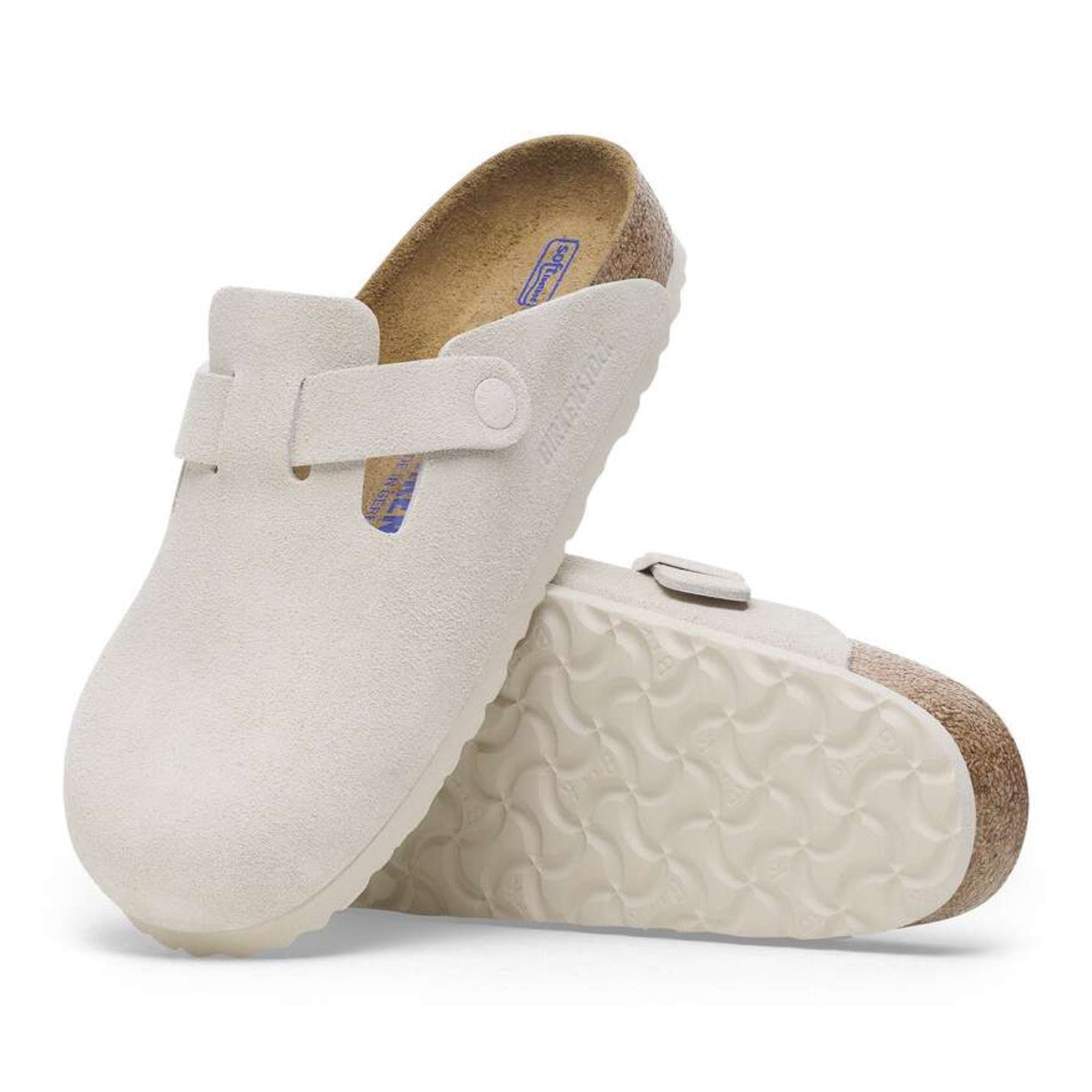 Birkenstock Boston Soft Footbed Suede 'Antique White'