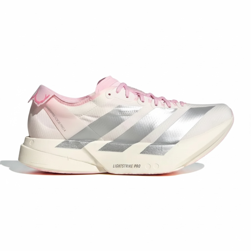 adidas Adizero Adios Pro 4 'Core White / Silver Metallic / Clear Pink'