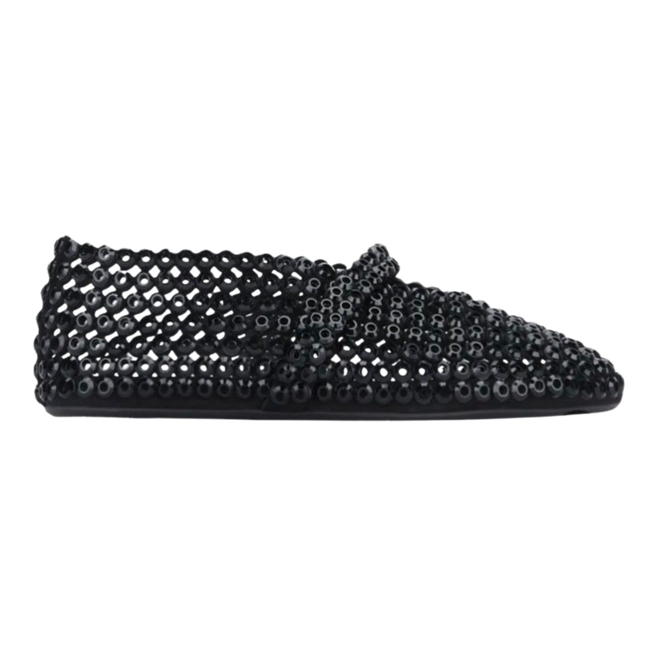 ALAÏA Glass-Embellished Ballet Flats 'Black'