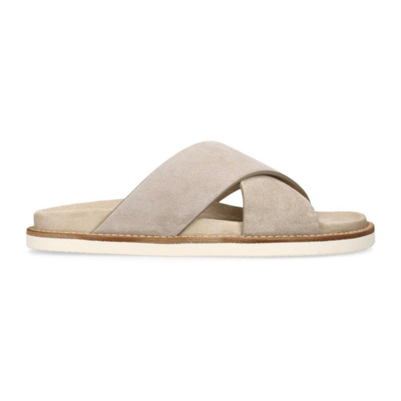 Brunello Cucinelli Cross-Strap Suede Sandals 'Beige'