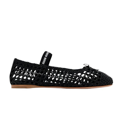 Miu Miu Woven Nappa Ballerina 'Black'