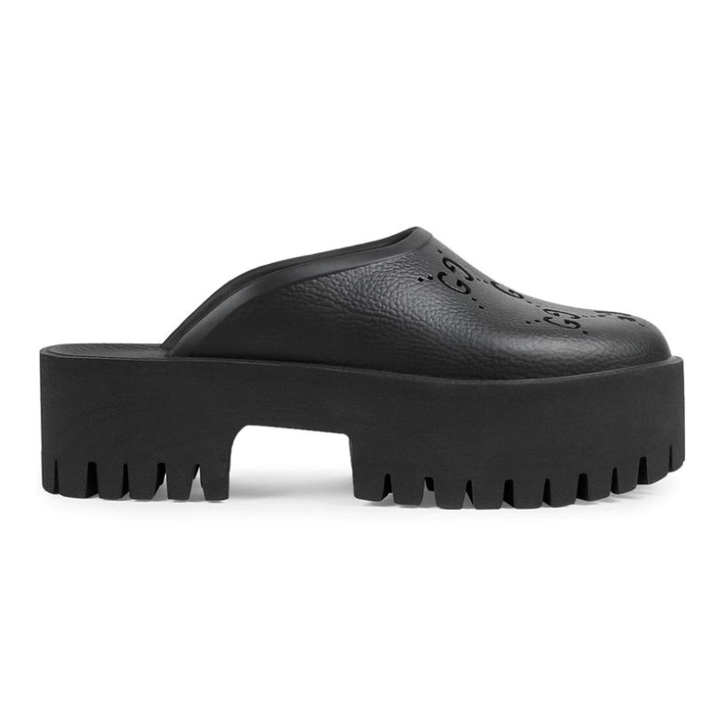 Gucci Perforated GG Platform Mule 'Black'