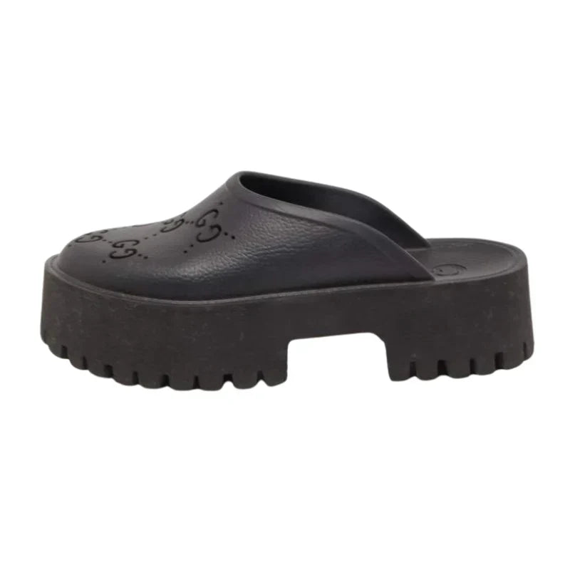 Gucci Perforated GG Platform Mule 'Black'