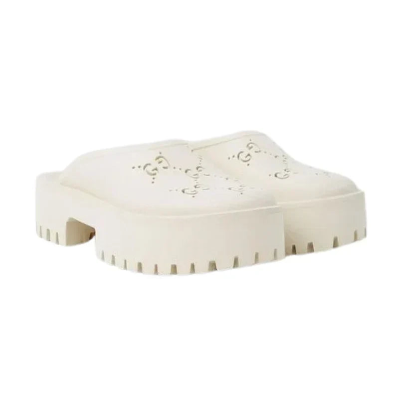 Gucci Perforated GG Platform Mule 'Ivory'